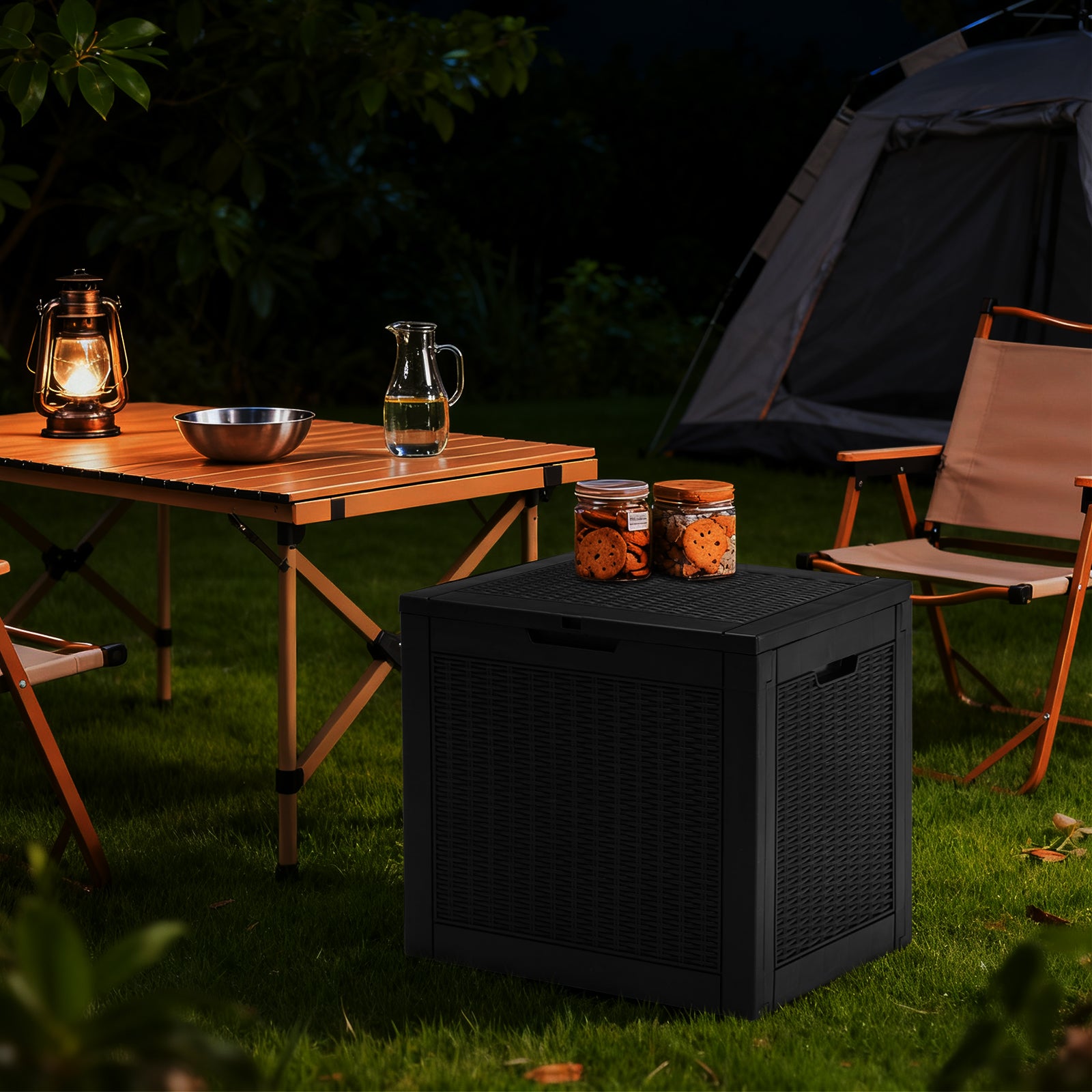 StockMAX 31 Gallon Resin Deck Box, Lockable Patio Storage Box