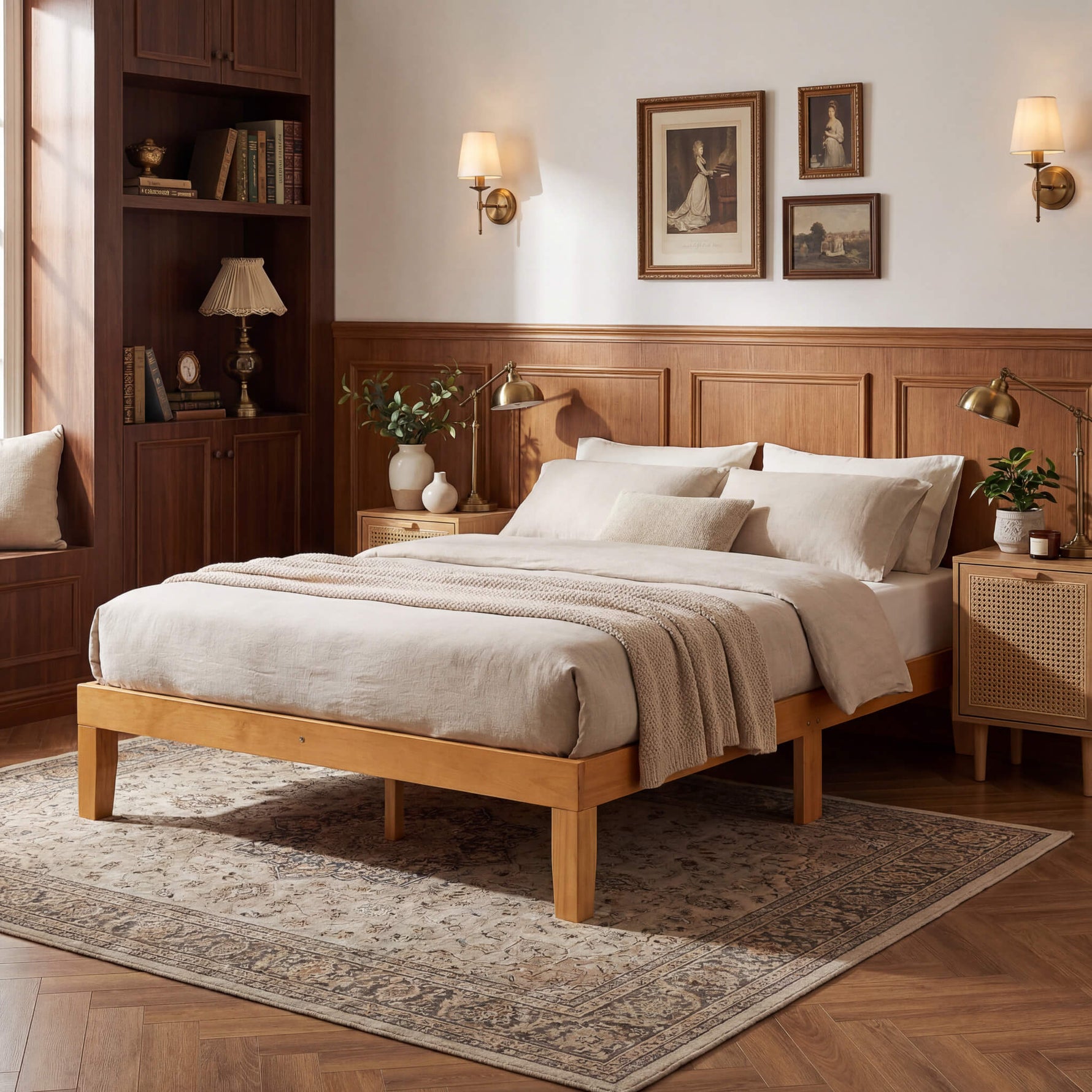 StockMAX Minimalist Solid Wood Bed Frame for Bedroom