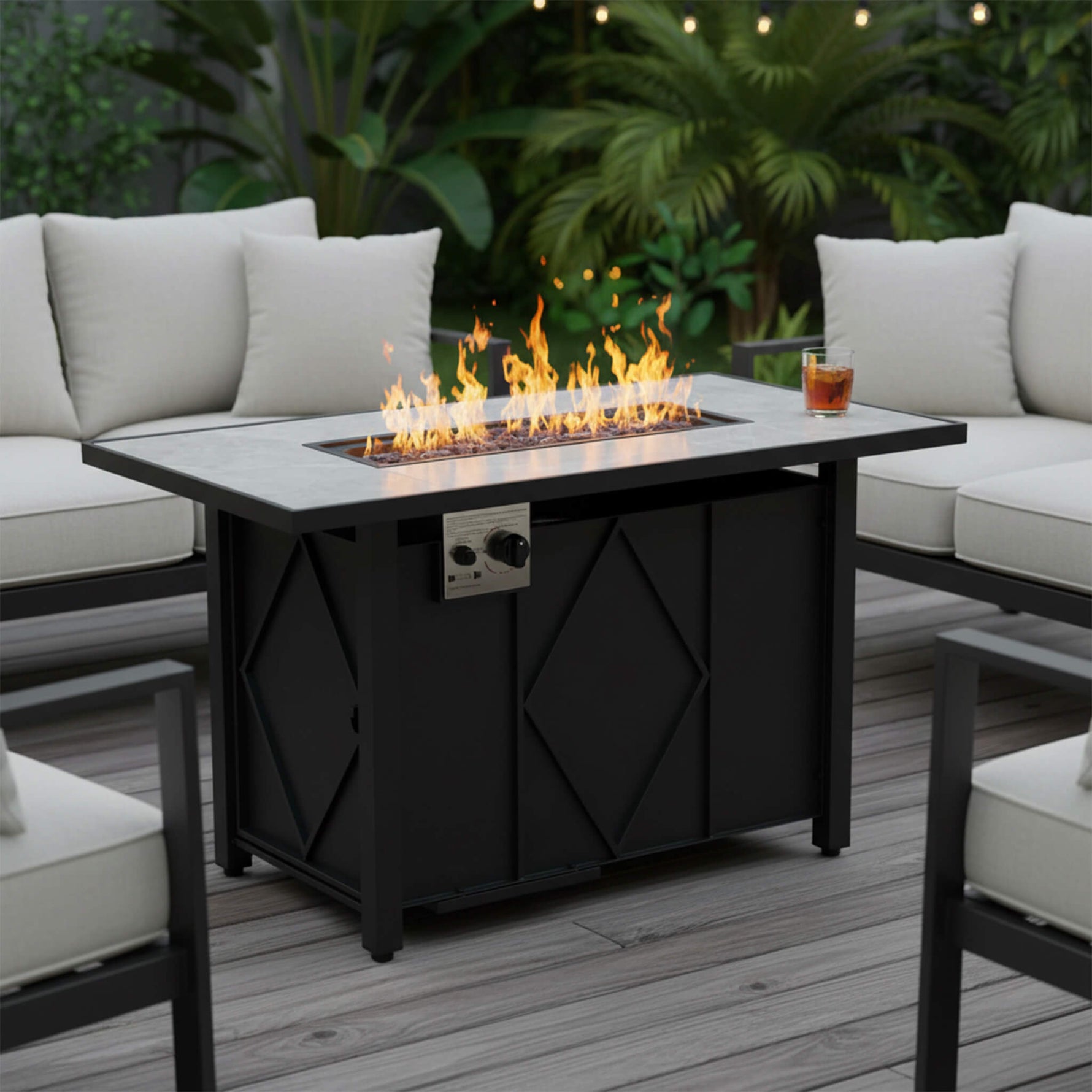 StockMAX 43" Outdoor Fire Pit Table with 50,000 BTU Heater