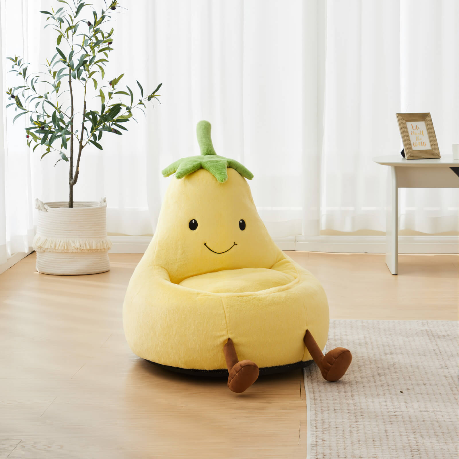 StockMAX Eggplant Bean Bag Chair – Soft ＆ Supportive