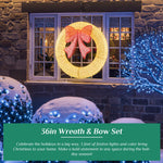 StockMAX Illuminated Christmas Wreath - Outdoor Holiday Decor with Remote