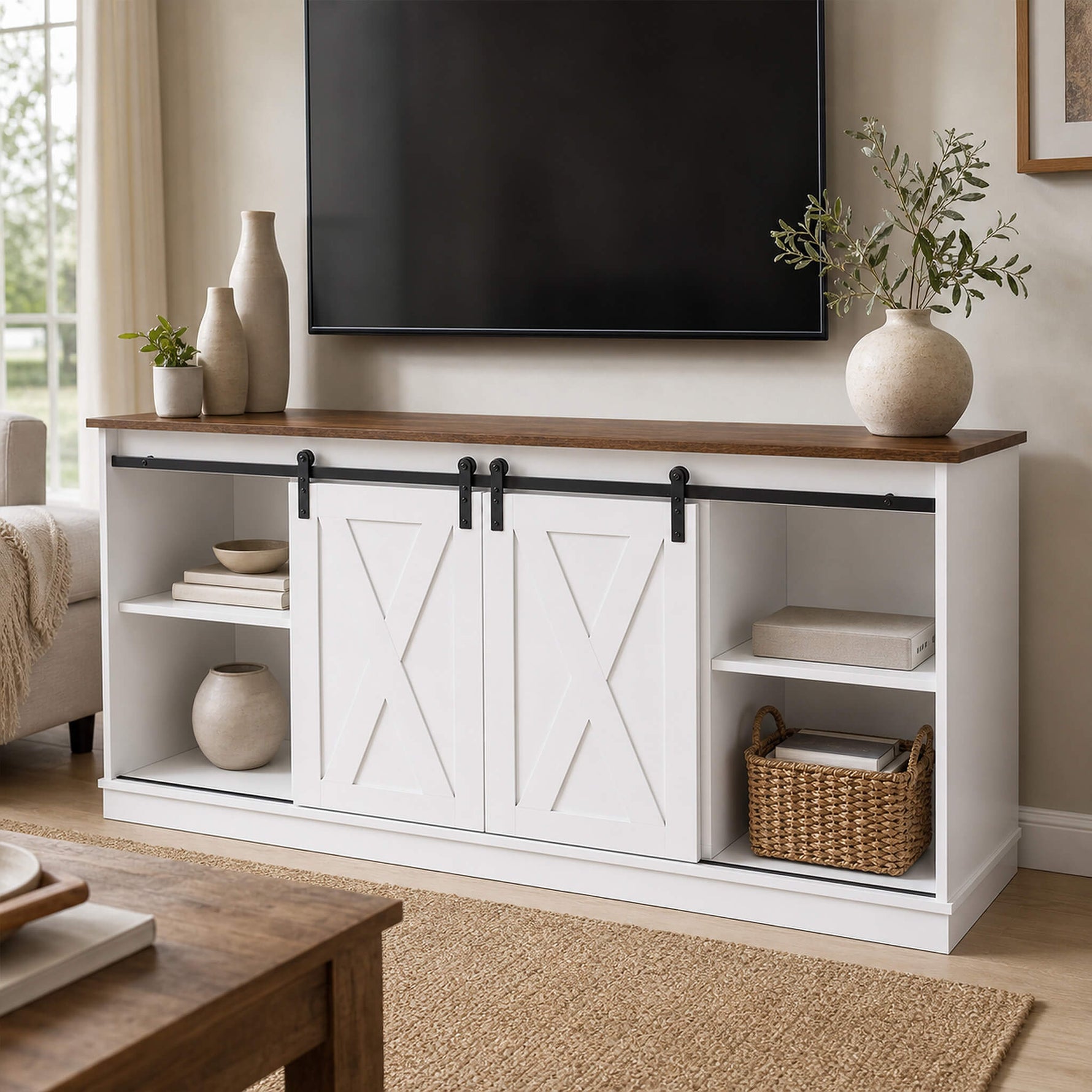 StockMAX 58“ Sliding Barn Door TV Cabinet