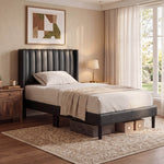StockMAX Upholstered Platform Bed Frame，Modern Accent Indoor Bedroom Furniture