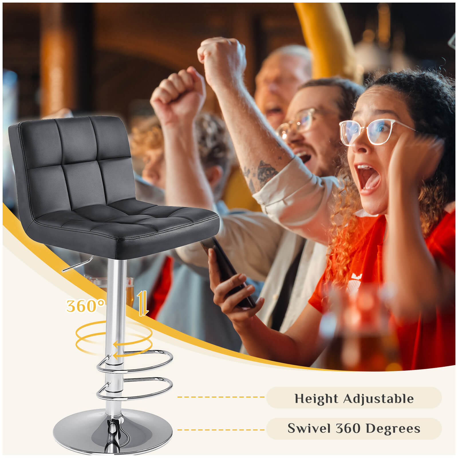 StockMAX Barstool Swivel Lift Bar Essentials