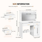 StockMAX Makeup Vanity Desk with Oversized LED Mirror