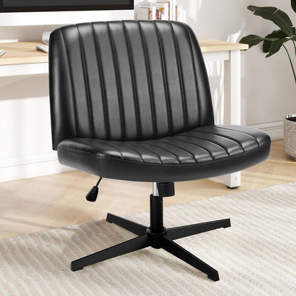 Armless Desk Chair No Wheels Cross Legged Office Chair 7261