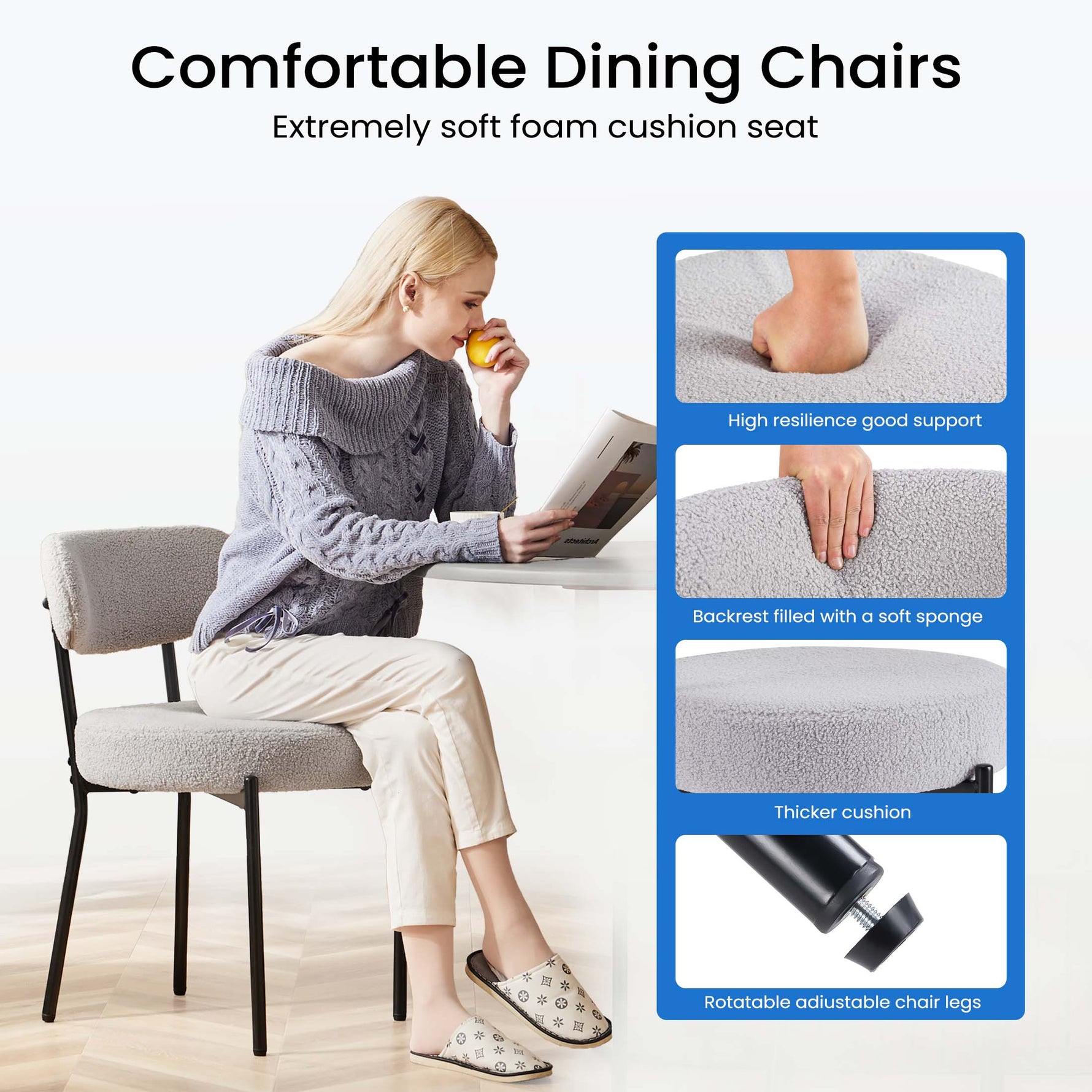 StockMAX Dining Chair Set of 2 Soft Cushions for Dining Room