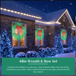 StockMAX Illuminated Christmas Wreath - Outdoor Holiday Decor with Remote