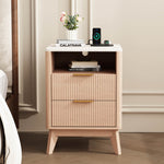 StockMAX Nightstand with AC Outlets – Mid-Century Design