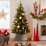 Hand-woven Christmas tree skirt Foldable -Tool-Free-Wrought Iron
