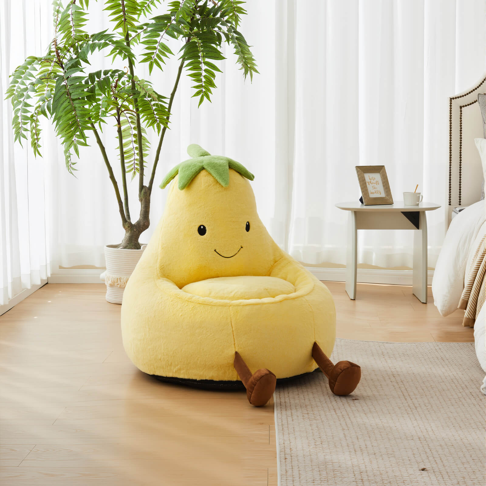 StockMAX Eggplant Bean Bag Chair – Soft ＆ Supportive