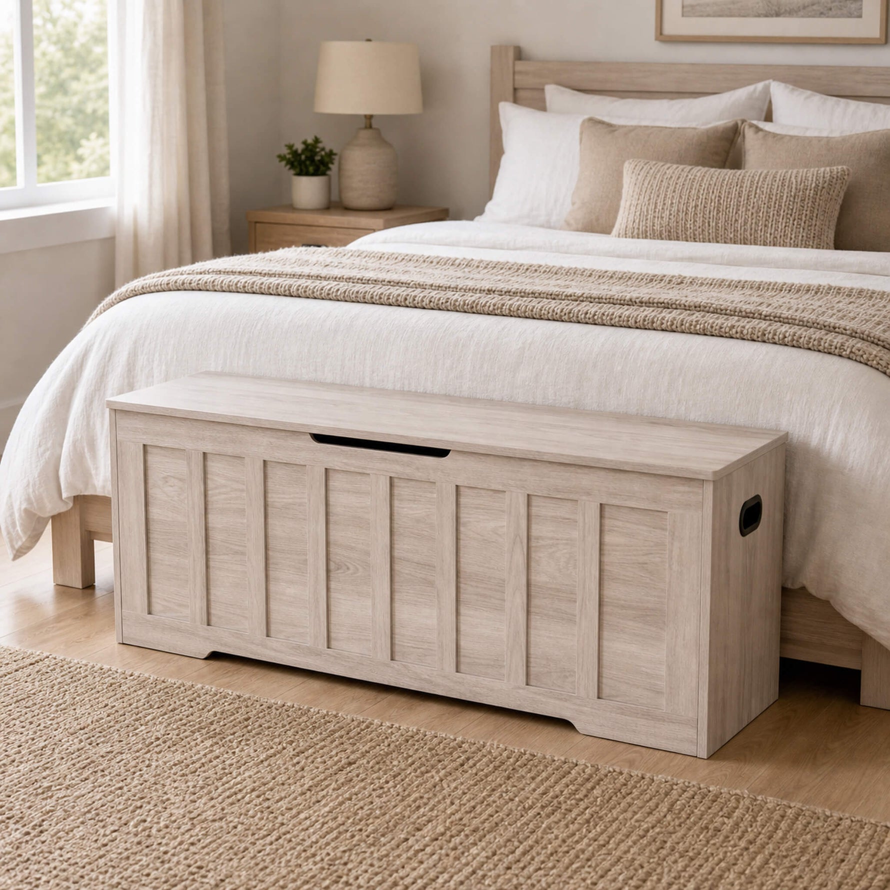 StockMAX Wooden Storage Bench with Soft-Close Lid