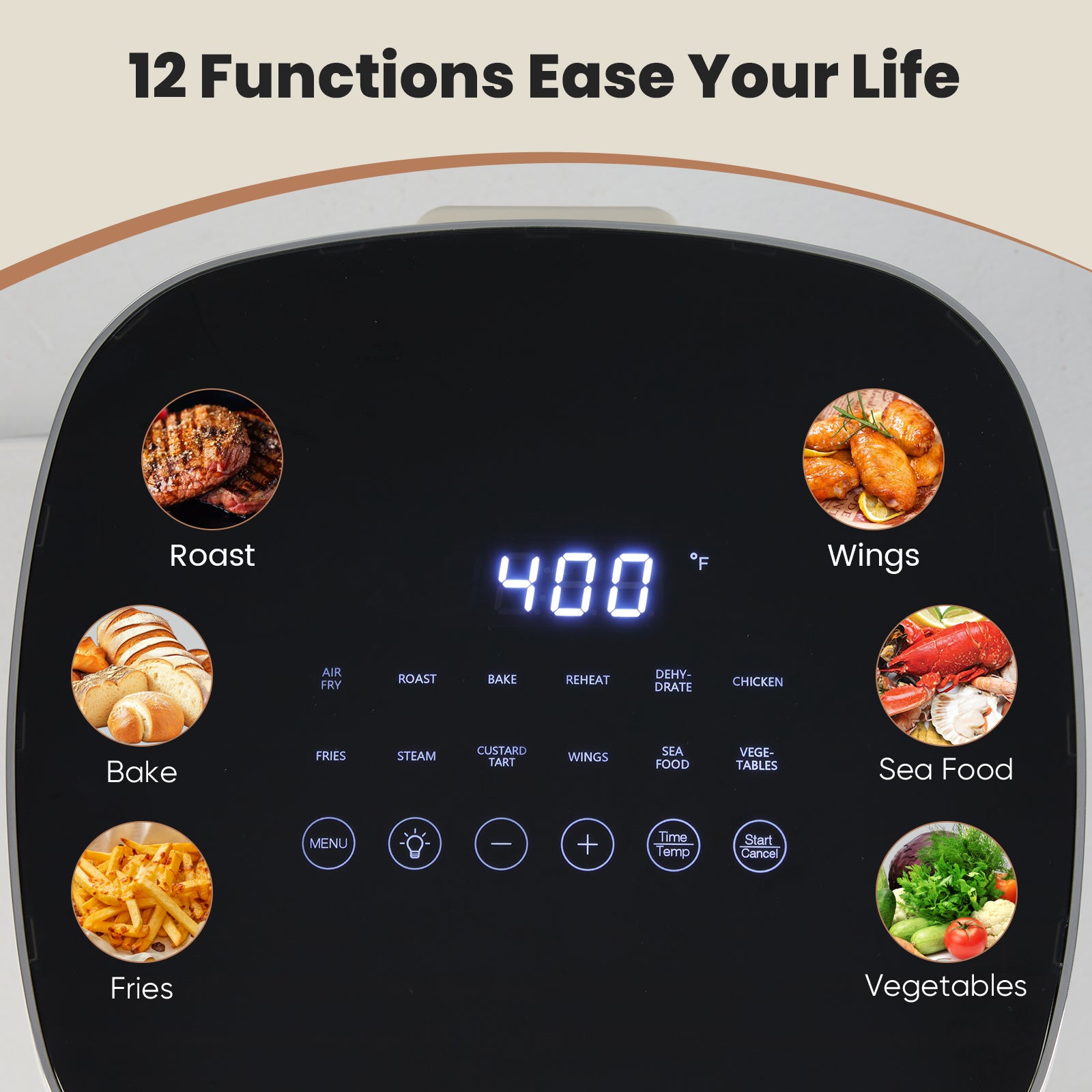 StockMAX 12-in-1 Compact Air Fryer 6 Qt with Window