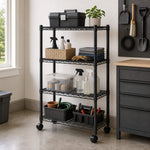 StockMAX Heavy Duty Rolling Wire Storage Shelves for Kitchen/Pantry/Basement