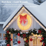 StockMAX Illuminated Christmas Wreath - Outdoor Holiday Decor with Remote