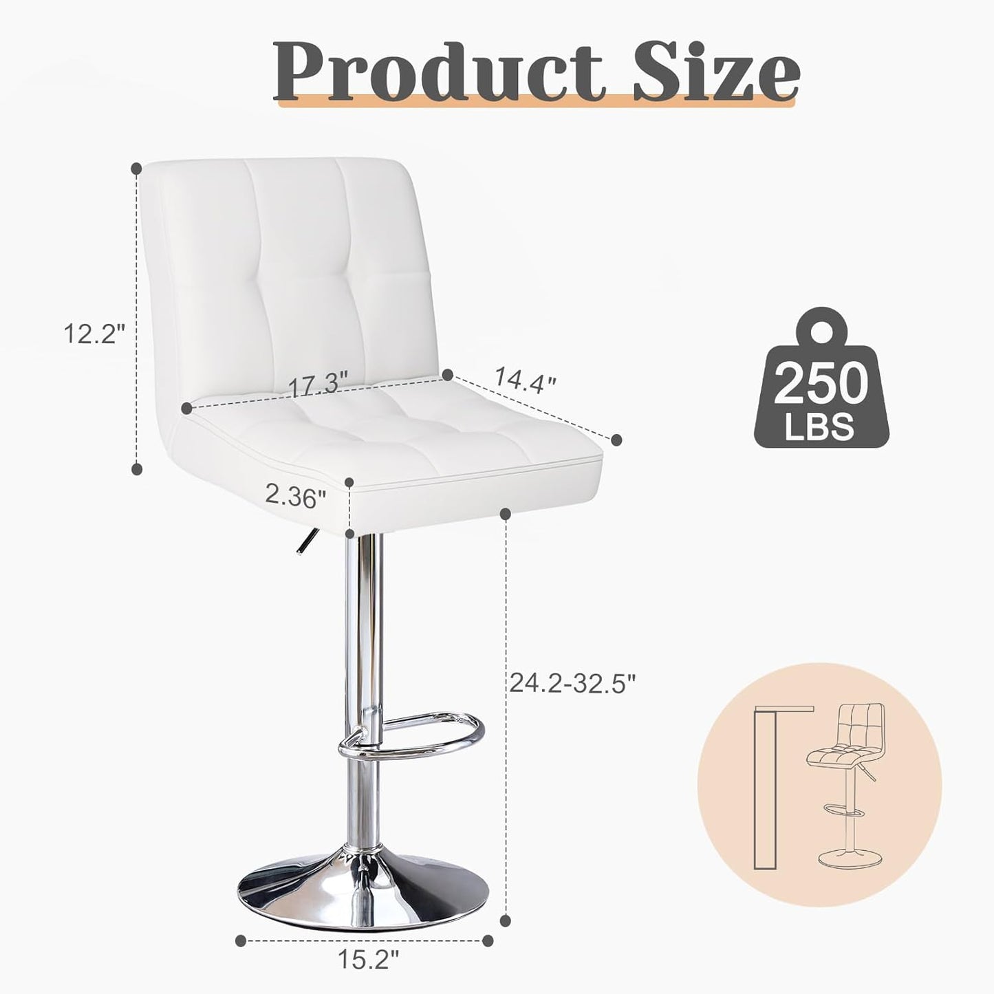 Adjustable Swivel Barstools 8100