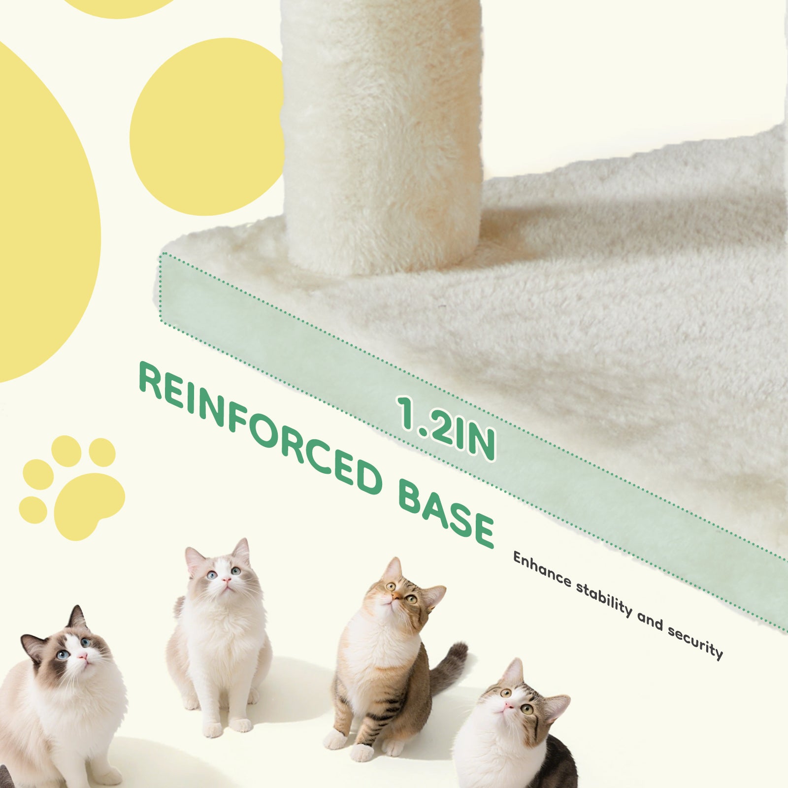 StockMAX 44" Muti-functional Cat Tree Tower with Sisal Scratcing Post and Condo