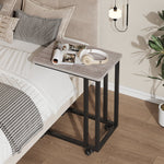 StockMAX C-Shaped Side Table with Removable Casters for Small Spaces