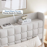 StockMAX Upholstered Heavy Duty Platform Bed Frame with Drawers