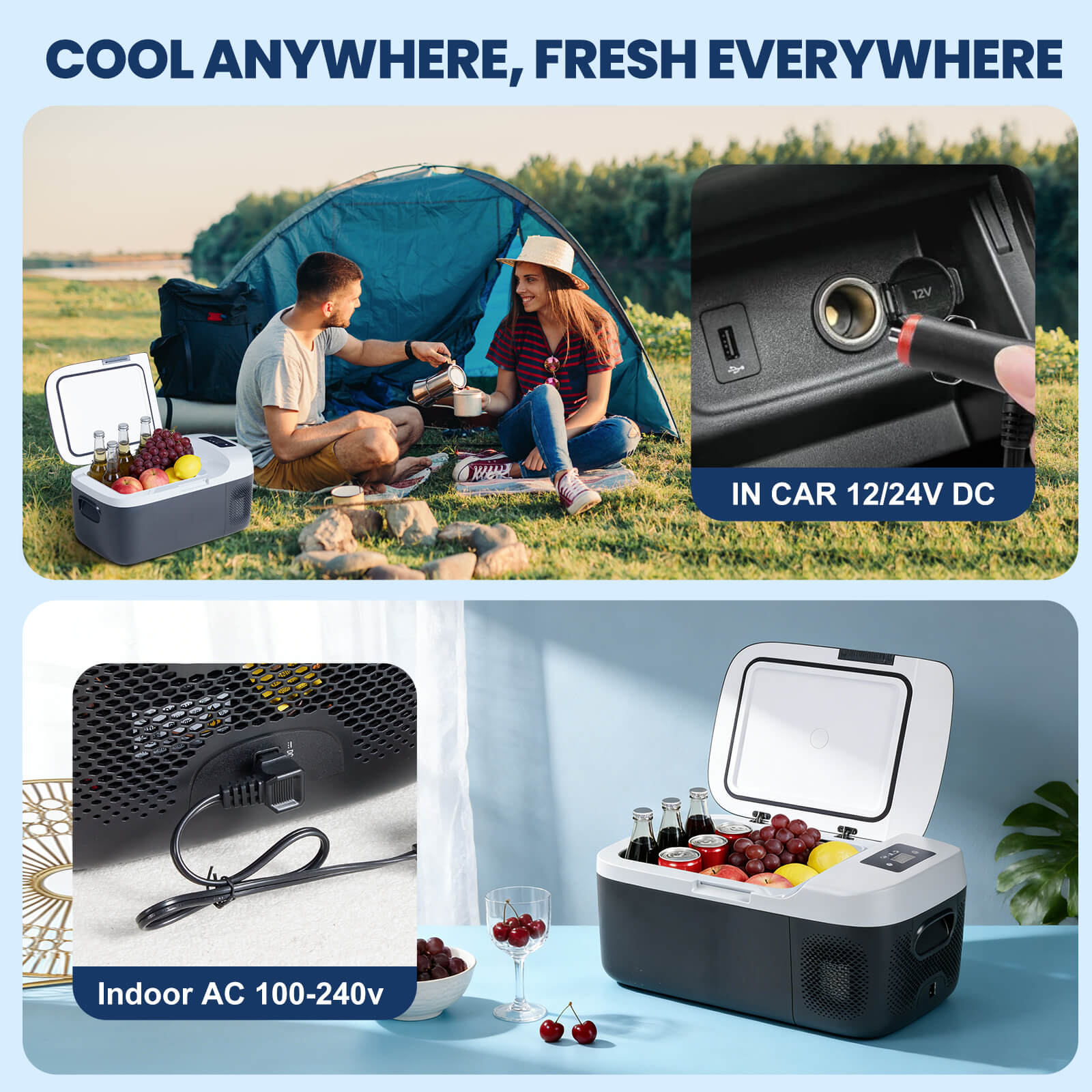 Smart Portable Car Refrigerator for Camping & Road Trips