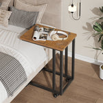 StockMAX C-Shaped Side Table with Removable Casters for Small Spaces
