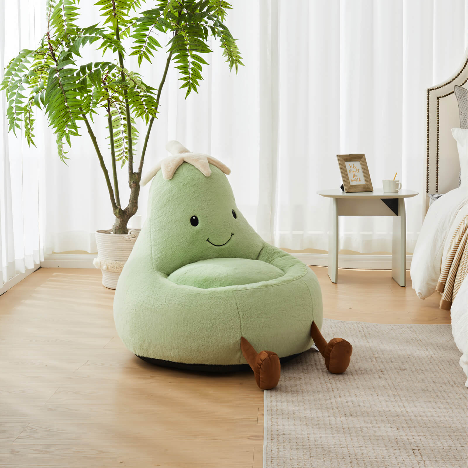 StockMAX Eggplant Bean Bag Chair – Soft ＆ Supportive