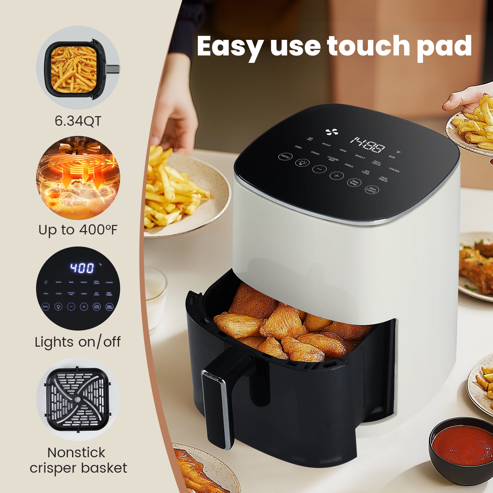 StockMAX 12-in-1 Compact Air Fryer 6 Qt with Window