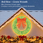 StockMAX Illuminated Christmas Wreath - Outdoor Holiday Decor with Remote