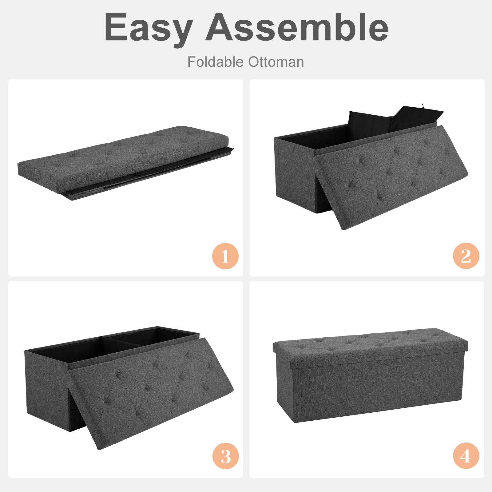 StockMAX Bed Footstool with Storage for Bedroom and Entry Door