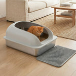 StockMAX Stainless Steel Cat Litter Box with Scoop & Double-Layer Mat