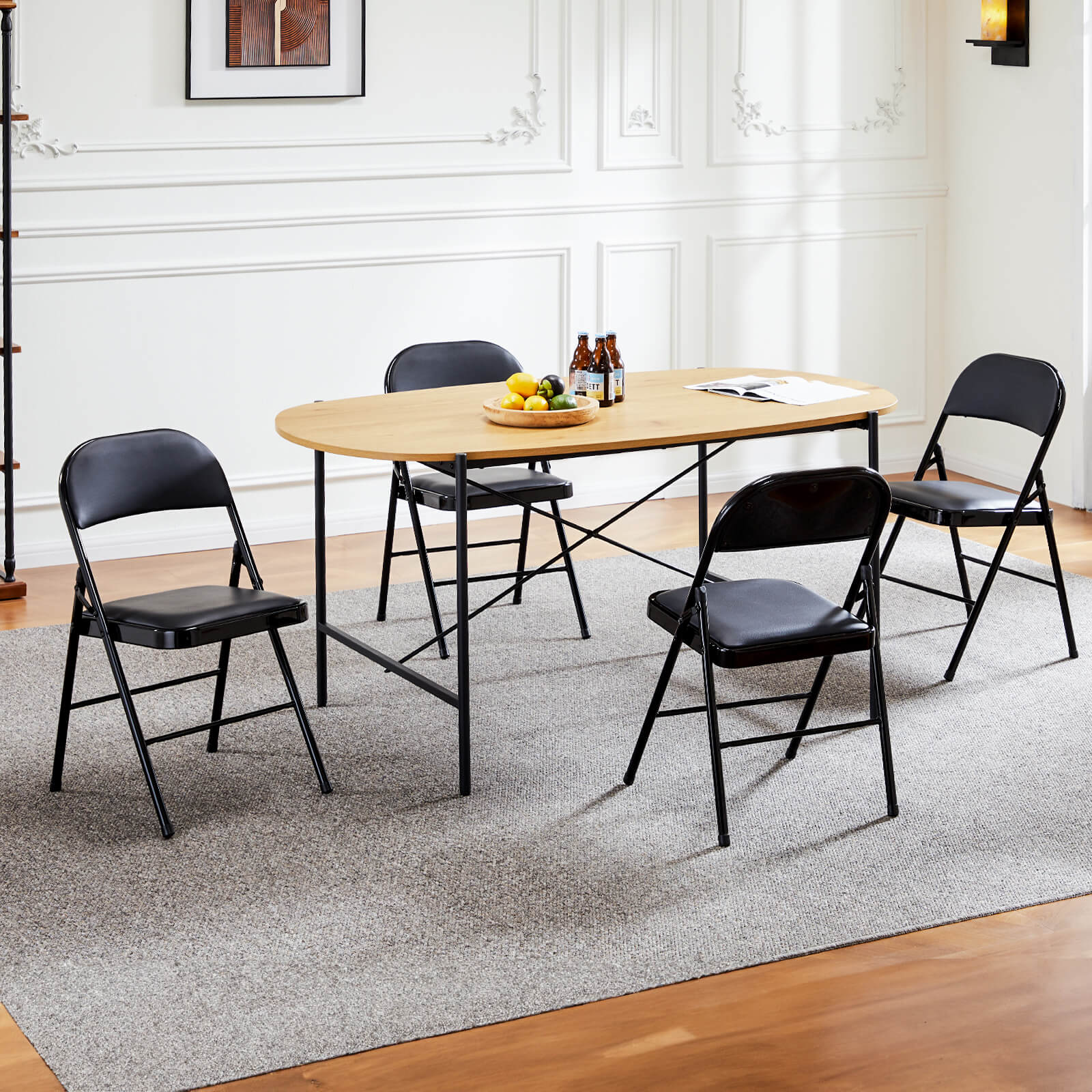 StockMAX Leather Folding Chair for Events and Home Use(set of 2)