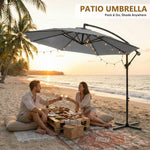 StockMAX 10ft Cantilever Patio Umbrella with Crank Lift Mechanism for Garden, Backyard, Poolside