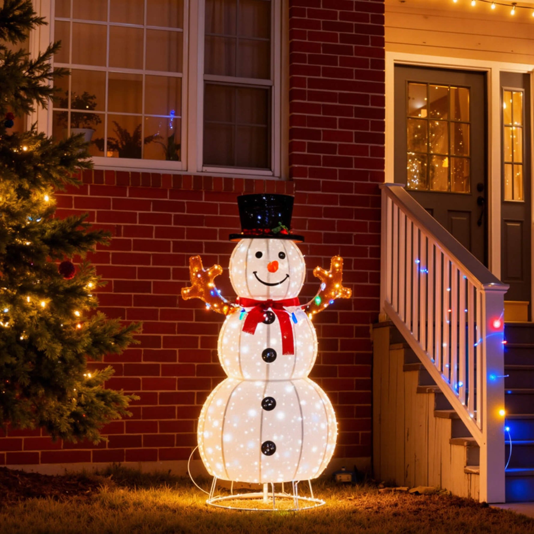 StockMAX Lighted Snowman Outdoor Christmas Decoration