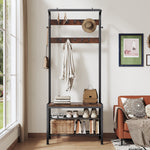 StockMAX Modern Coat Rack with Shoe Bench, Hall Tree for Living Room