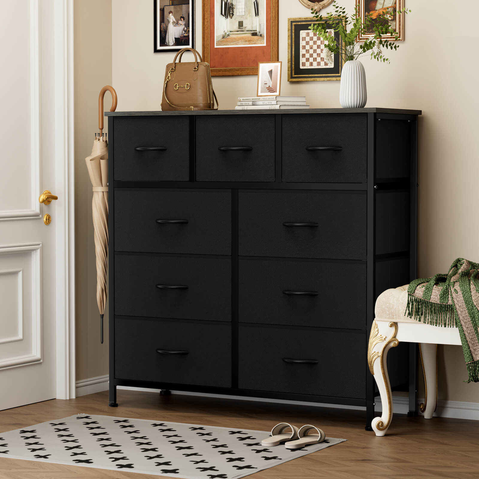9 Drawer Storage Cabinet11#color_black