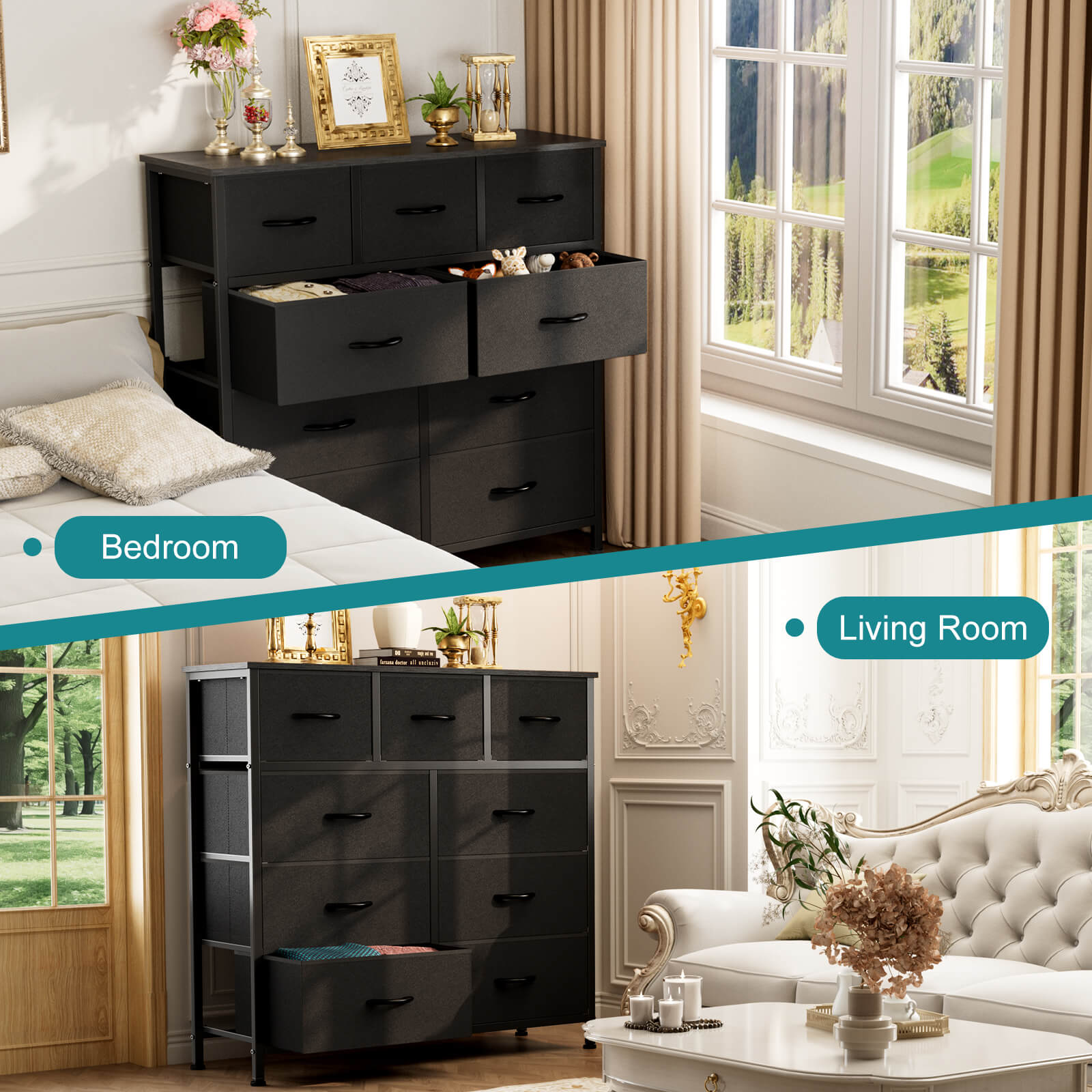 9 Drawer Storage Cabinet18#color_black