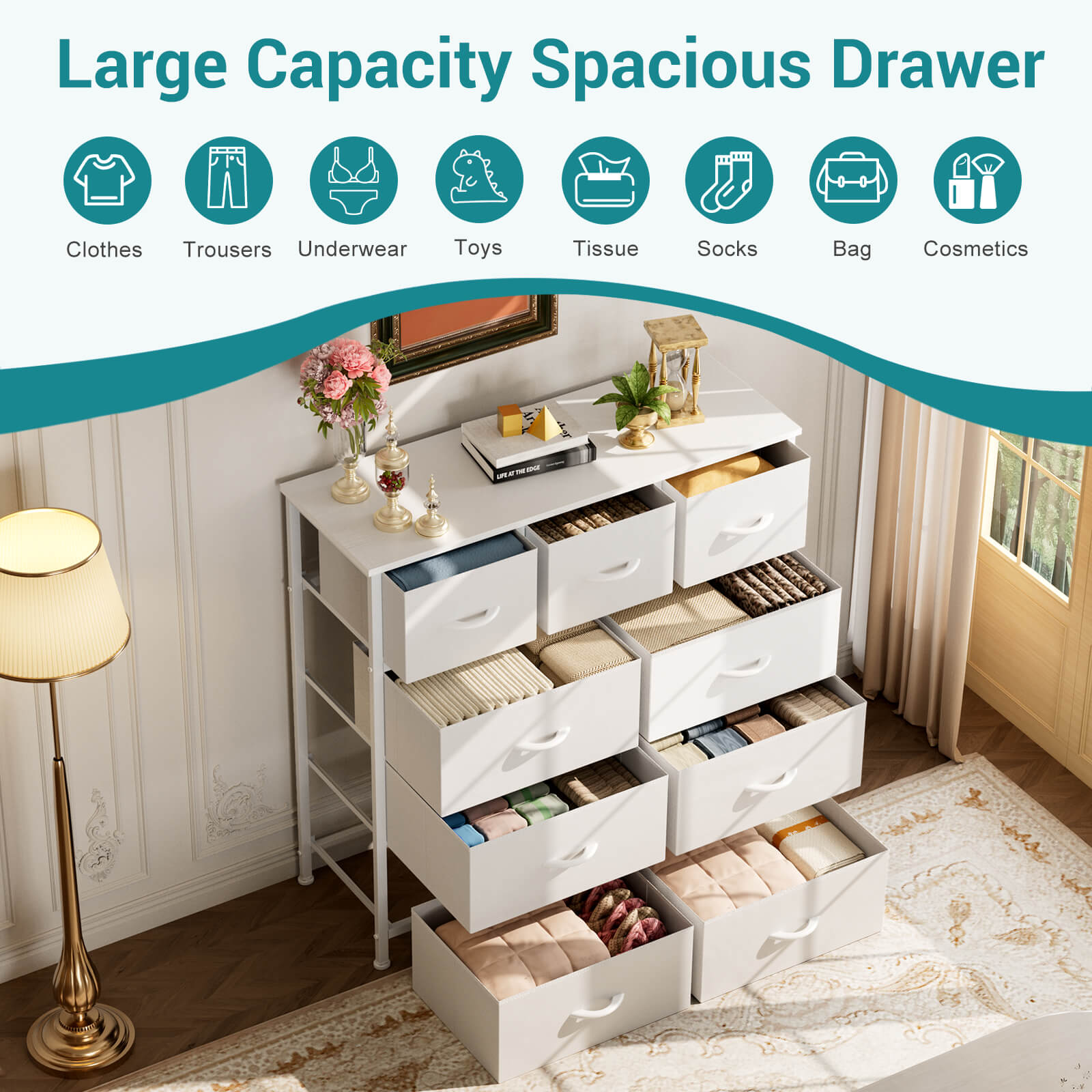 9 Drawer Storage Cabinet31#color_white