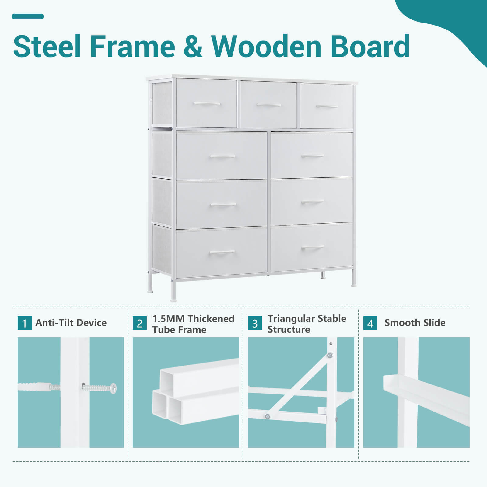 9 Drawer Storage Cabinet34#color_white