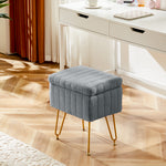 StockMAX Vanity Stool Chair with Storage and Adjustable Metal Feet