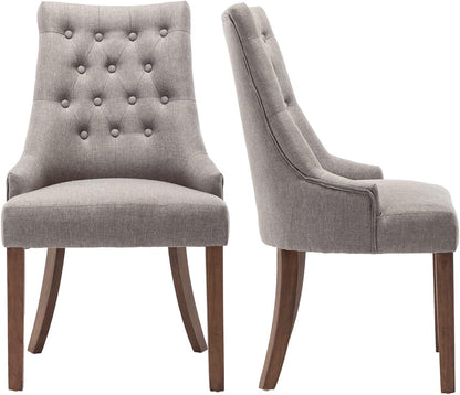 Parsons Button Tufted Upholstered  Fabric Dining Chairs A08