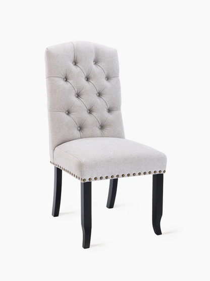 Upholstered Fabric Dining Chair with Button-Tufted Back - A231