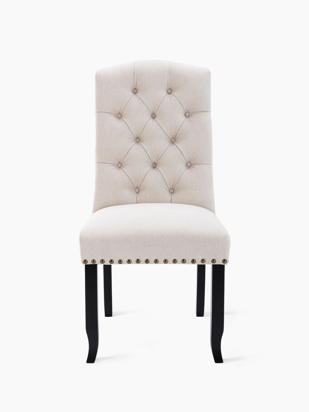 Upholstered Fabric Dining Chair with Button-Tufted Back - A231