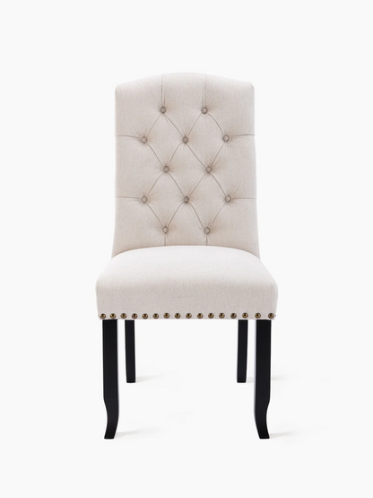 Upholstered Fabric Dining Chair with Button-Tufted Back - A231