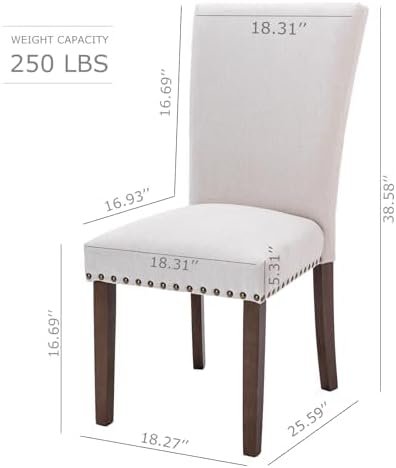 Upholstered Parsons Fabric Dining Chairs A420-F