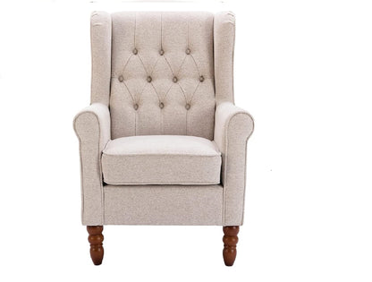 Thick Upholstered Button Tufted Wingback Armchair B226