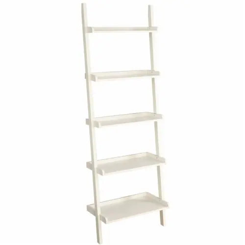 5 Shelf Wooden Modern Wall Leaning Ladder Bookcase  BF19142