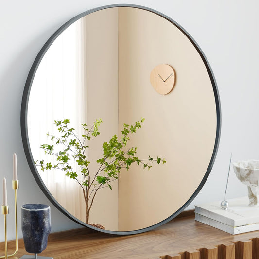 Black Round Wall Mirror