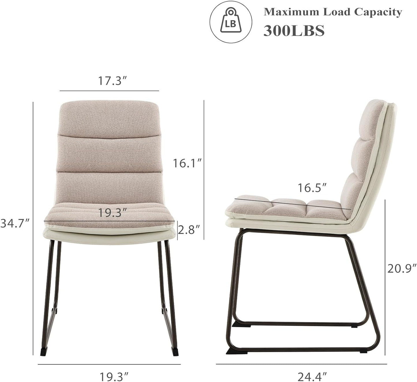 Modern Waffle Fabric Dining Chairs 126T