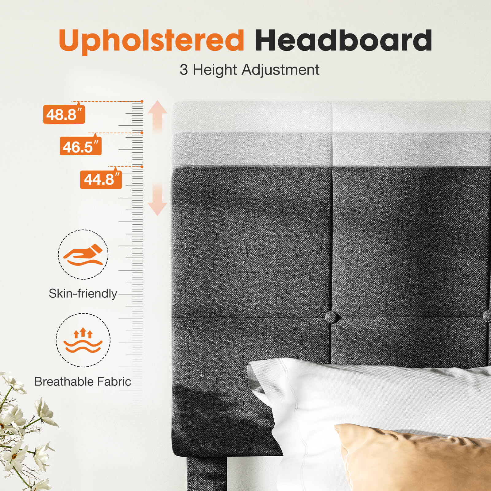 StockMAX Bed Frame with Headboard for Bedroom