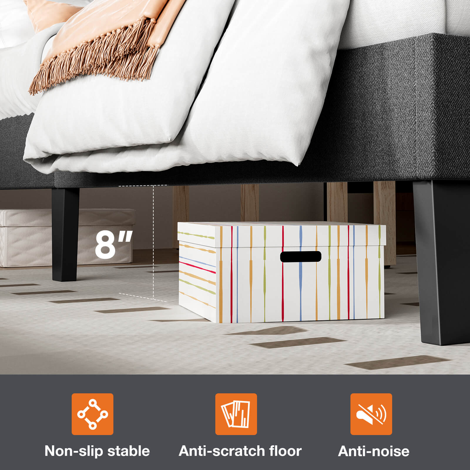 StockMAX Bed Frame with Headboard for Bedroom